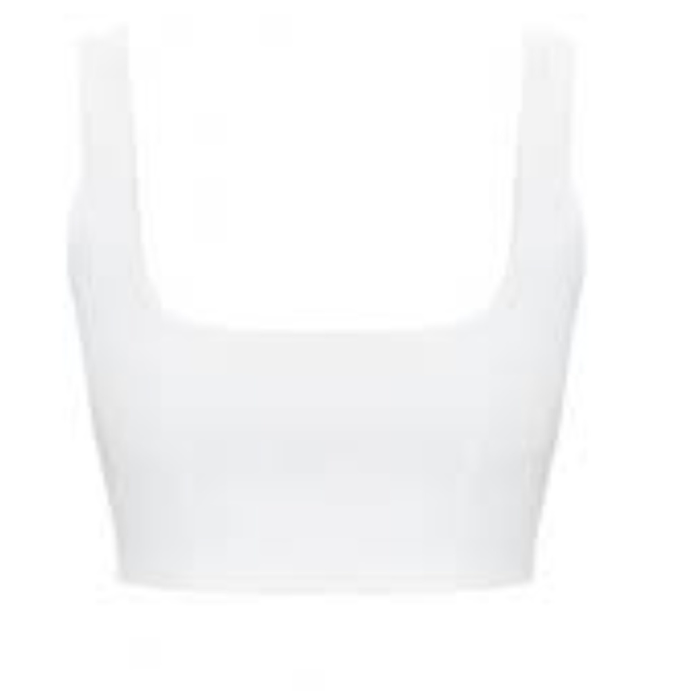 PrettyLittleThing Cream Square Neck Zip Back Crop